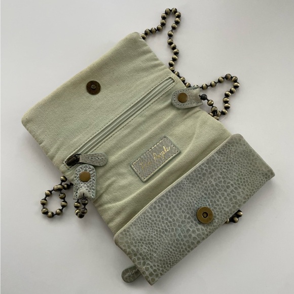 Free People Crossbody Purse Bag Beaded Strap Boho Bohemian Green - Picture 6 of 10